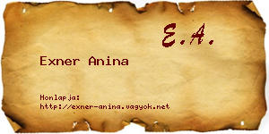 Exner Anina névjegykártya